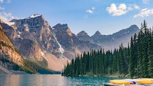 Banff and Canmore Alberta with Rocky Mountains backdrop